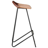 Bar Stools 4 pcs Brown Real Leather - 45-Degree Angle