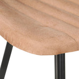 Bar Stools 4 pcs Brown Real Leather - Rear View