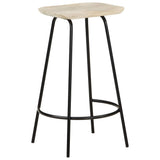 Bar Stools 2 pcs Solid Mango Wood - Extra Image