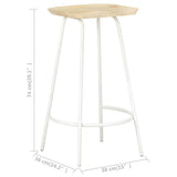 Bar Stools 2 pcs Solid Mango Wood - Extra Image