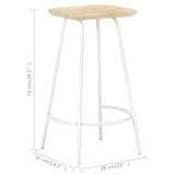 Bar Stools 4 pcs Solid Mango Wood - Extra Image
