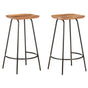 Bar Stools 2 pcs Solid Acacia Wood