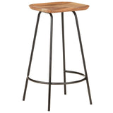 Bar Stools 2 pcs Solid Acacia Wood - Front View