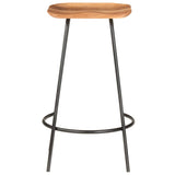 Bar Stools 2 pcs Solid Acacia Wood - Side View