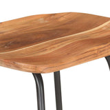 Bar Stools 2 pcs Solid Acacia Wood - Close-Up Angle