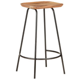Bar Stools 4 pcs Solid Acacia Wood - Front View