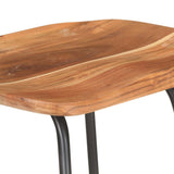 Bar Stools 4 pcs Solid Acacia Wood - Close-Up Angle