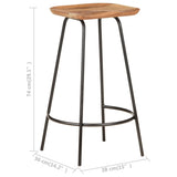 Bar Stools 4 pcs Solid Acacia Wood - Extra Image