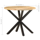 Side Table 68x68x56 cm Solid Mango Wood - Rear View