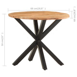 Side Table 68x68x56 cm Solid Acacia Wood - Rear View