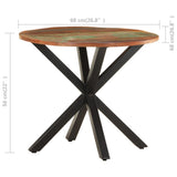 Side Table 68x68x56 cm Solid Reclaimed Wood - Rear View