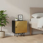 Bedside Cabinet with Brass Front 40x30x50 cm Solid Mango Wood