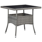 3 Piece Garden Dining Set Grey Poly Rattan and Glass