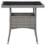 3 Piece Garden Dining Set Grey Poly Rattan and Acacia Wood