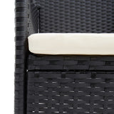5 Piece Garden Dining Set Black Poly Rattan and Glass - Extra Image
