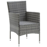 5 Piece Garden Dining Set Grey Poly Rattan and Glass - Extra Image