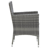 5 Piece Garden Dining Set Grey Poly Rattan and Glass - Extra Image