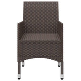 5 Piece Garden Dining Set Brown Poly Rattan and Glass - Extra Image