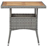 5 Piece Garden Dining Set Grey Poly Rattan and Acacia Wood - Side View