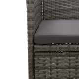 5 Piece Garden Dining Set Grey Poly Rattan and Acacia Wood - Extra Image