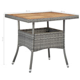 5 Piece Garden Dining Set Grey Poly Rattan and Acacia Wood - Extra Image