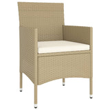 5 Piece Garden Dining Set Poly Rattan Beige (310551+310612)