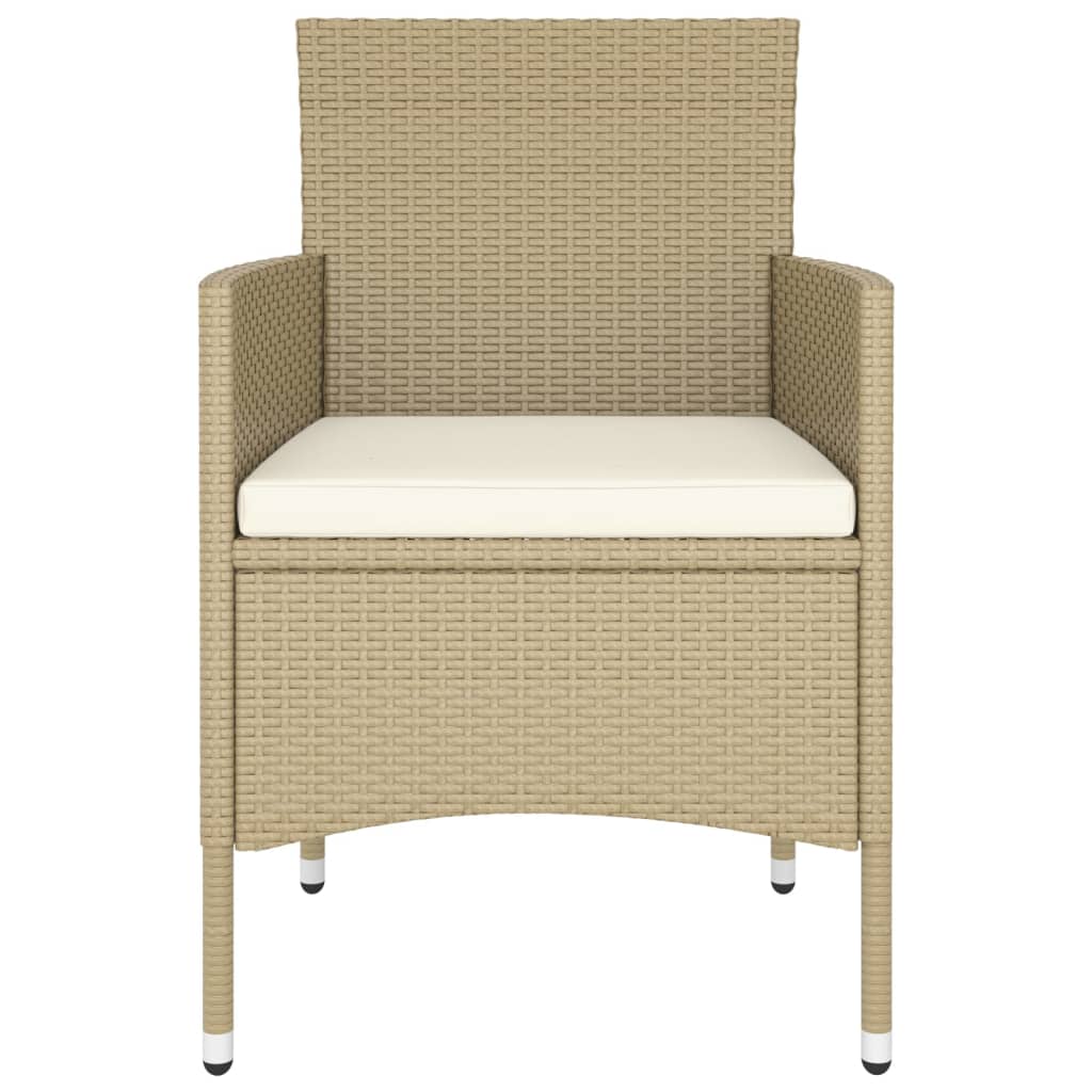 5 Piece Garden Dining Set Poly Rattan Beige (310551+310612)