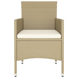 5 Piece Garden Dining Set Poly Rattan Beige (310551+310612) - 45-Degree Angle