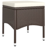 5 Piece Garden Dining Set Poly Rattan Brown - Rear View