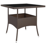 5 Piece Garden Dining Set Poly Rattan Brown - Low Angle