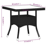 5 Piece Garden Dining Set Poly Rattan & Solid Acacia Wood Black - Extra Image