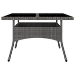 9 Piece Garden Dining Set Poly Rattan and Glass Grey