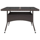 9 Piece Garden Dining Set Poly Rattan and Glass Brown