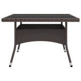 9 Piece Garden Dining Set Poly Rattan and Glass Brown