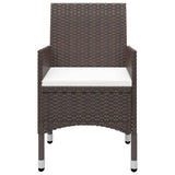 9 Piece Garden Dining Set Poly Rattan and Glass Brown - Low Angle