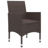 9 Piece Garden Dining Set Poly Rattan and Glass Brown - Extra Image