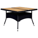 9 Piece Garden Dining Set Poly Rattan and Acacia Wood Black