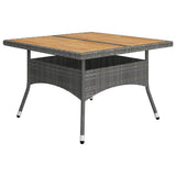 9 Piece Garden Dining Set Poly Rattan and Acacia Wood Grey