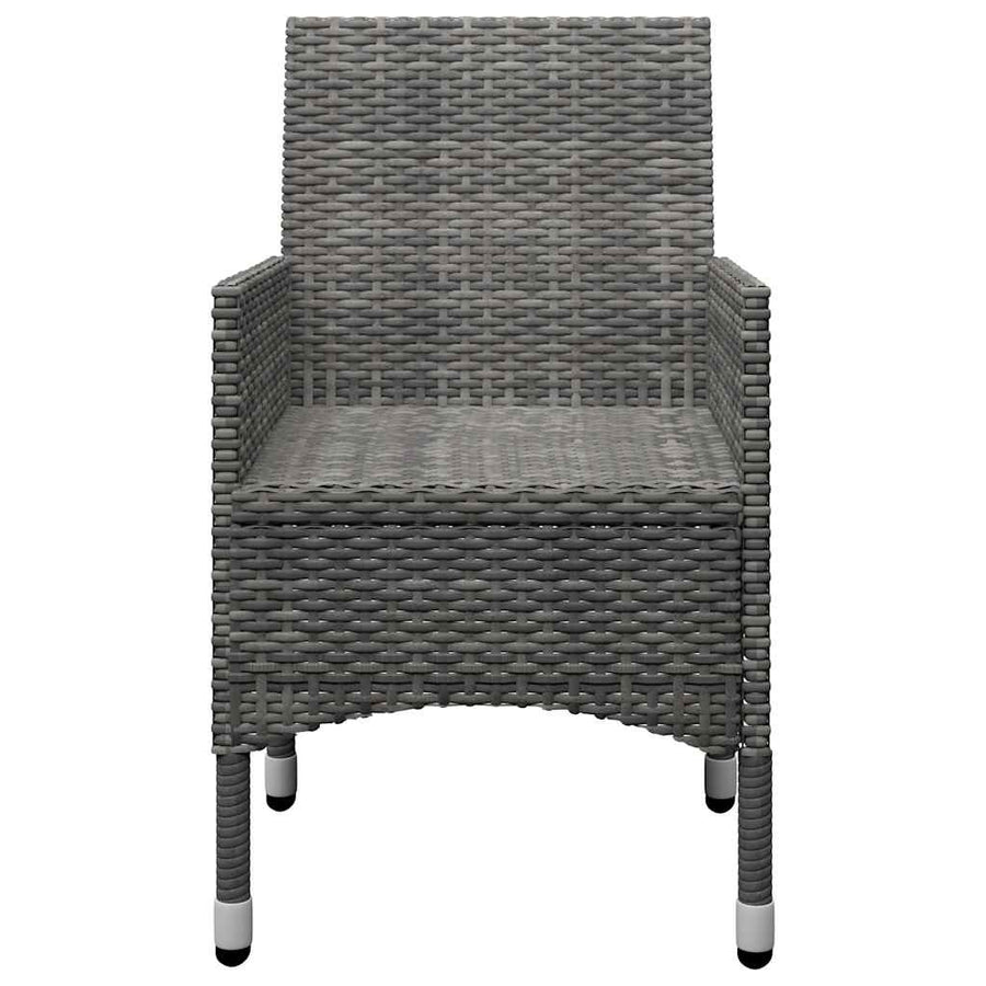 9 Piece Garden Dining Set Poly Rattan and Acacia Wood Grey