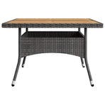 9 Piece Garden Dining Set Poly Rattan and Acacia Wood Grey