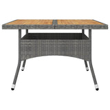 9 Piece Garden Dining Set Poly Rattan and Acacia Wood Grey