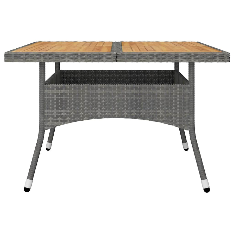 9 Piece Garden Dining Set Poly Rattan and Acacia Wood Grey