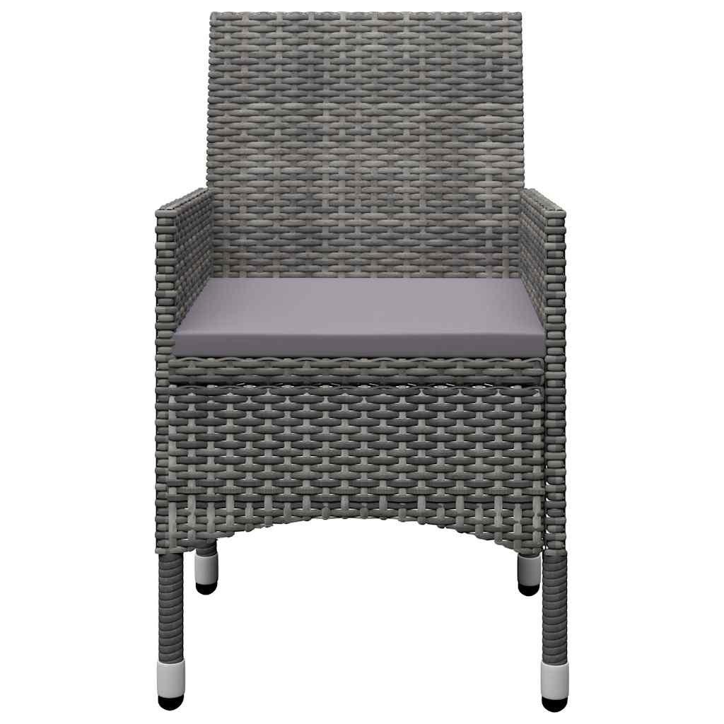 9 Piece Garden Dining Set Poly Rattan and Acacia Wood Grey