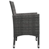 9 Piece Garden Dining Set Poly Rattan and Acacia Wood Grey