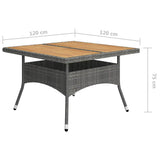 9 Piece Garden Dining Set Poly Rattan and Acacia Wood Grey