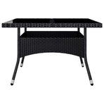 9 Piece Garden Dining Set Poly Rattan and Acacia Wood Black