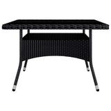 9 Piece Garden Dining Set Poly Rattan and Acacia Wood Black - 45-Degree Angle