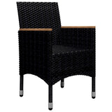 9 Piece Garden Dining Set Poly Rattan and Acacia Wood Black - Extra Image