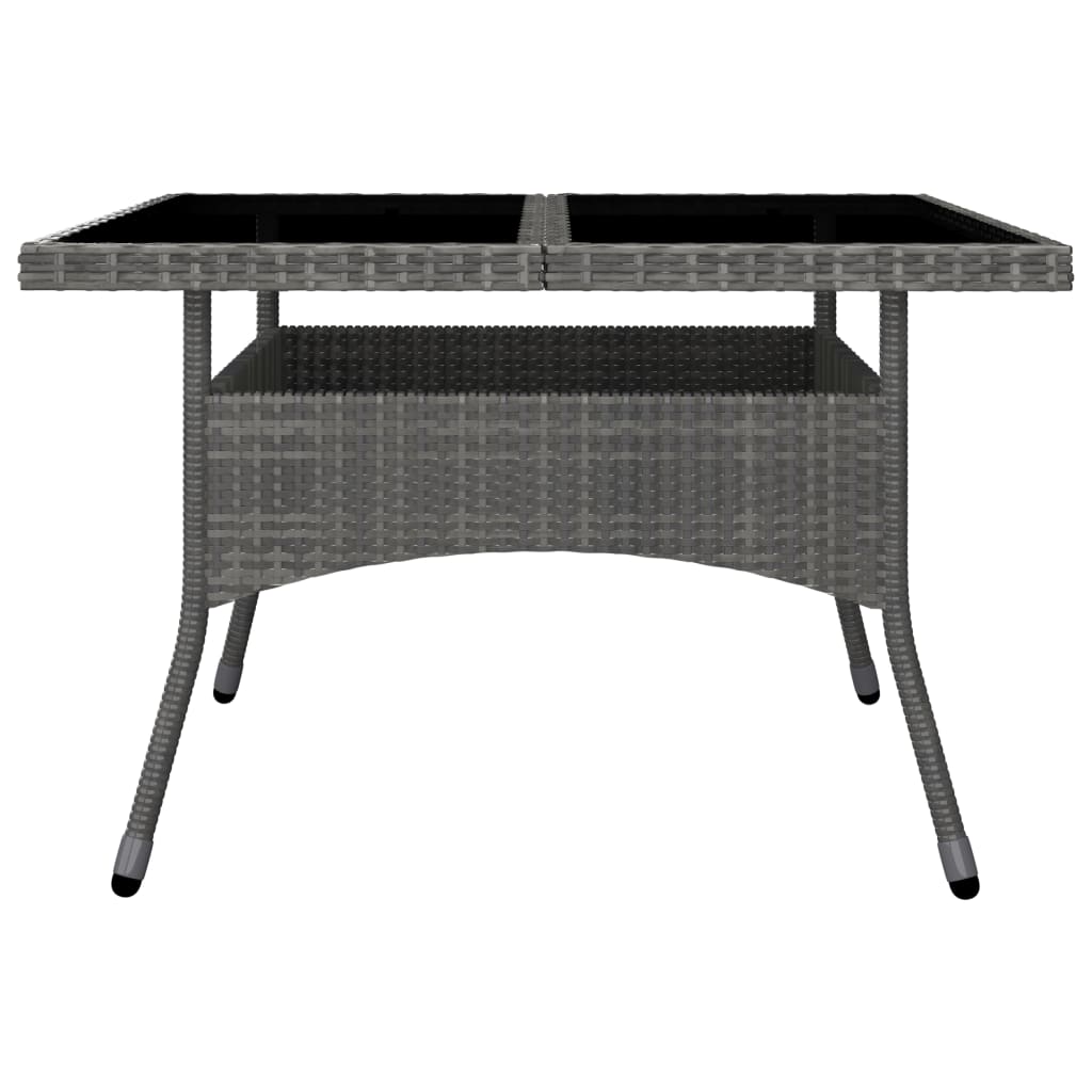 9 Piece Garden Dining Set Poly Rattan and Acacia Wood Grey
