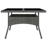 9 Piece Garden Dining Set Poly Rattan and Acacia Wood Grey